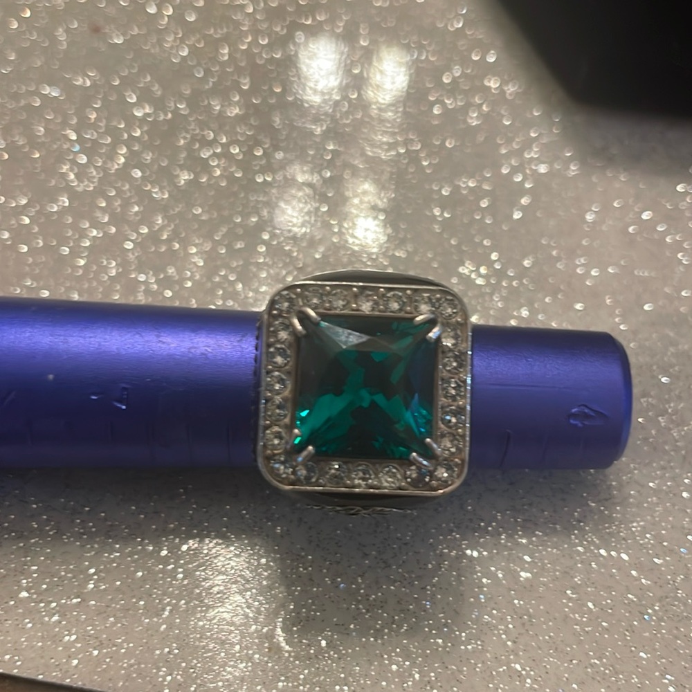 GUCCI emerald Green Silver Ring-161 - Picture 3 of 16